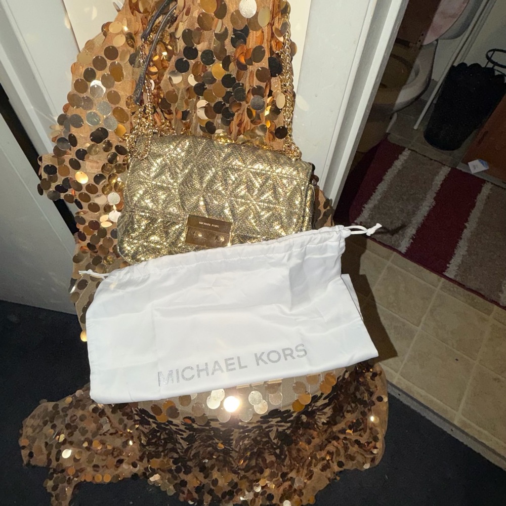 Michael Kors Metallic Gold Quilted Bag